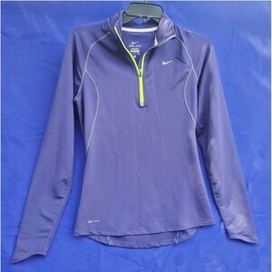 Nike Women's Purple Dri-FIT Running 1/4 Zip Long Sleeve Pullover Shirt Size S‎